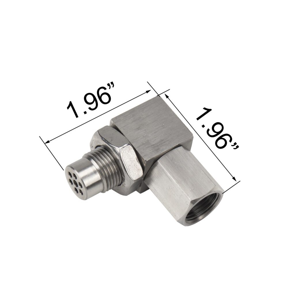 90-Degree O2 Oxygen Sensor Spacer Check Engine Light Eliminator Adapter M18x1.5 - Stainless Steel