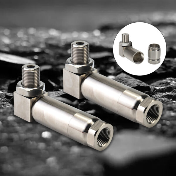 3mirrors Angled O2 Oxygen Sensor Adapter Spacer 90 Degree Mini Cat Catalytic Converter CEL Fix Eliminator M18x1.5 Threaded - Image 2