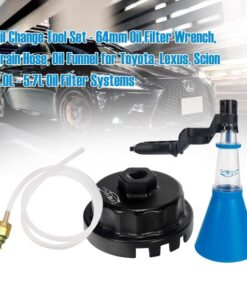 3mirrors Oil Filter Wrench, Drain Tool Set, and Engine Oil Funnel Compatible with Toyota Lexus Scion Camry Tundra Highlander Sienna 2.0-5.7L Engine