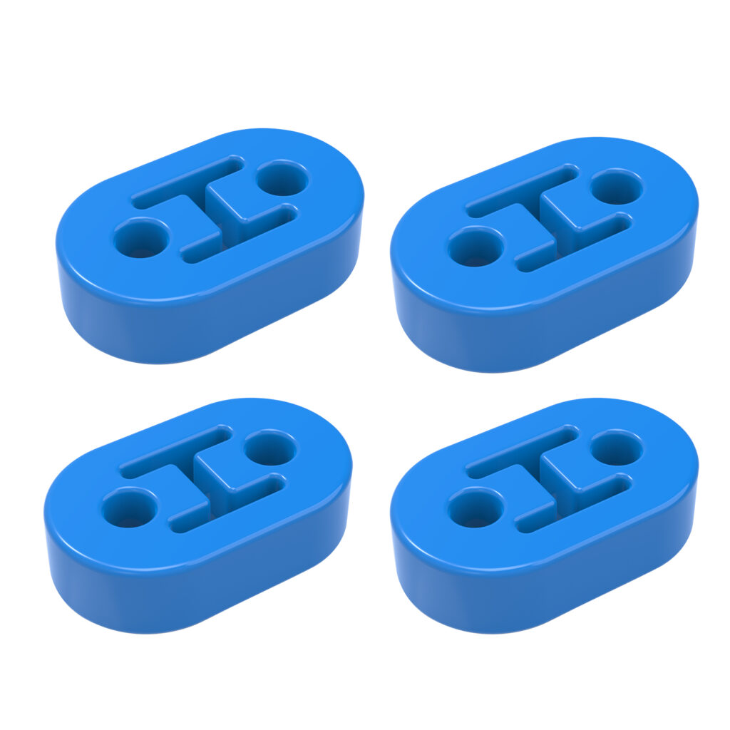Exhaust Hangers Muffler Bushing Insulator Shock Absorbent Mount Bracket - 4PCS (Blue)