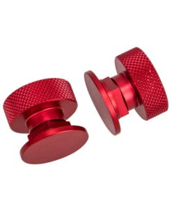 Welding Hood (Pipeliner) Helmet Fasteners Headgear Replacement Parts Accessories Screws Flip Hood Aluminum - 1 Pair (Red Anodized Knurled)