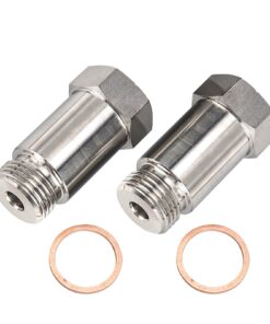 3mirrors SS304 O2 Sensor Extension Car Cel Fix Check Engine Light Eliminator Adapter Oxygen M18X1.5,45mm/1.77in