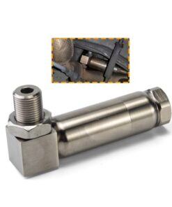 3mirrors Angled O2 Oxygen Sensor Adapter Spacer 90 Degree Mini Cat Catalytic Converter CEL Fix Eliminator M18x1.5 Threaded