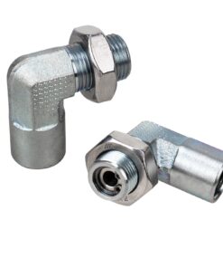 3mirrors L-style M18x1.5 O2 Sensor Bung Angled Adapter 90 Degree W/ Adjustable Gas Flow Inserts & Nut - 10/50 Pack