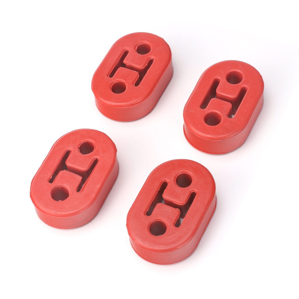 Exhaust Hangers Muffler Bushing Insulator Shock Absorbent Mount Bracket - 4PCS (Red)