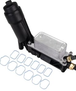Engine Oil Cooler Filter Adapter w/Sensors & Intake Manifold Gasket Set Compatible with 2011-2013 Jeep Wrangler Chrysler 3.6L 5184294AE