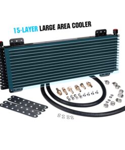 Transmission Oil Cooler 40,000 GVW Low Pressure Drop LPD47391 with Mounting Hardware 47391 (Black)