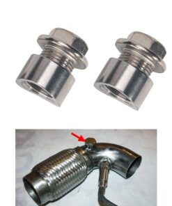 3mirrors 02 Sensor Weld On / Weld In Bung Plug & Nut Cap Kit M18 x 1.5 Stainless Steel (2-Pack)