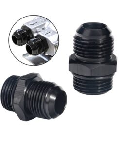 3mirrors -8AN Flare to AN 8 Oring ORB Male Fuel Pump Rail Adapter Fitting Flare Hose Plumbing Oil Straight Thread Regulator Port Fluid End, 2Pcs