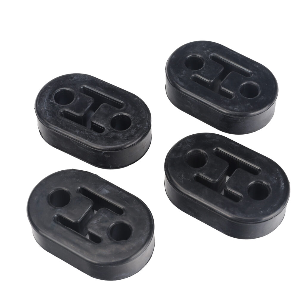 Exhaust Hangers Muffler Bushing Insulator Shock Absorbent Mount Bracket - 4PCS (Black)