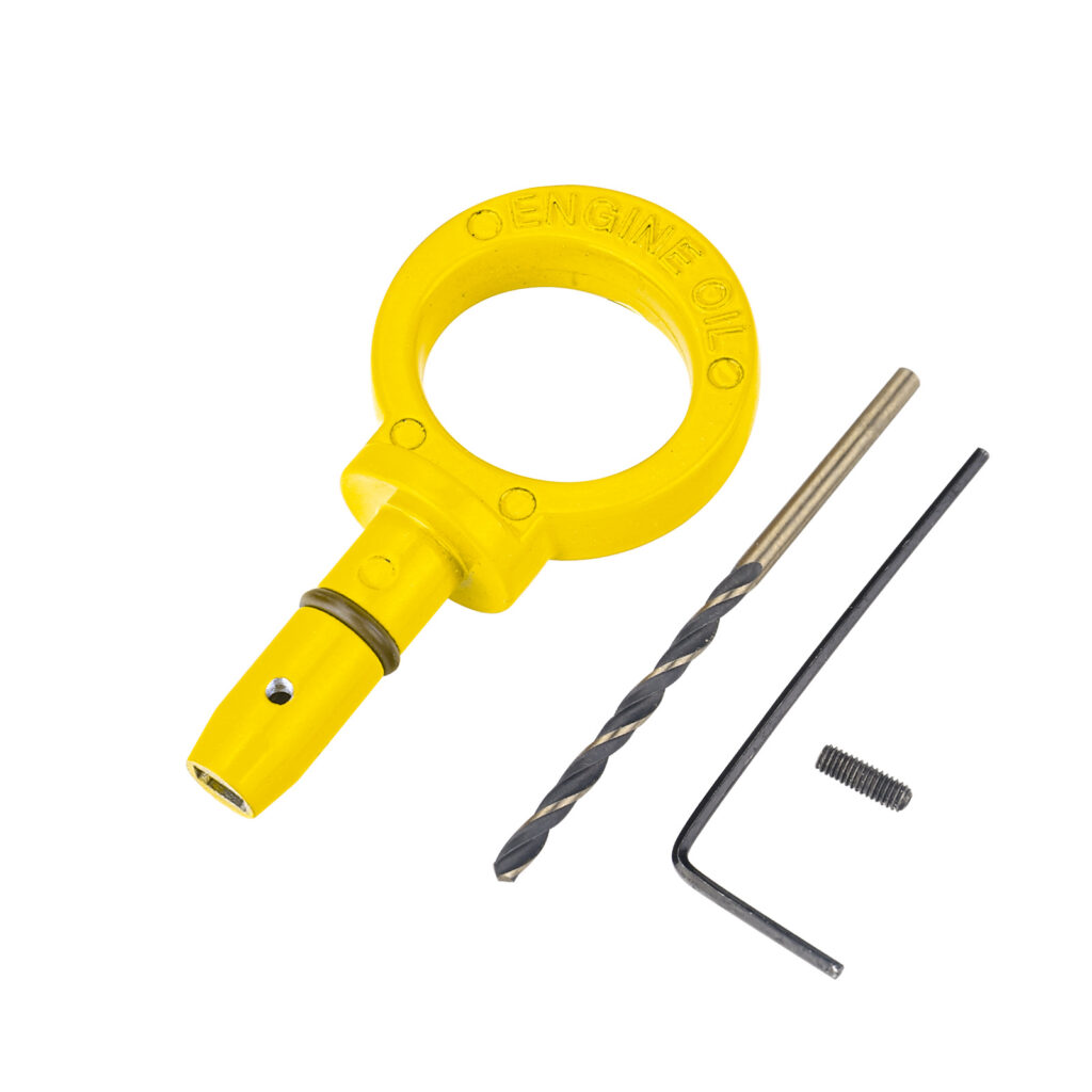 Aluminum Oil Dipstick Pull Handle Engine Oil Level Dipstick Handle Compatible with Dodge Chrysler Jeep Models Universal Engine Oil Dipstick Handle w/Viton O Ring & Installation Kit Yellow