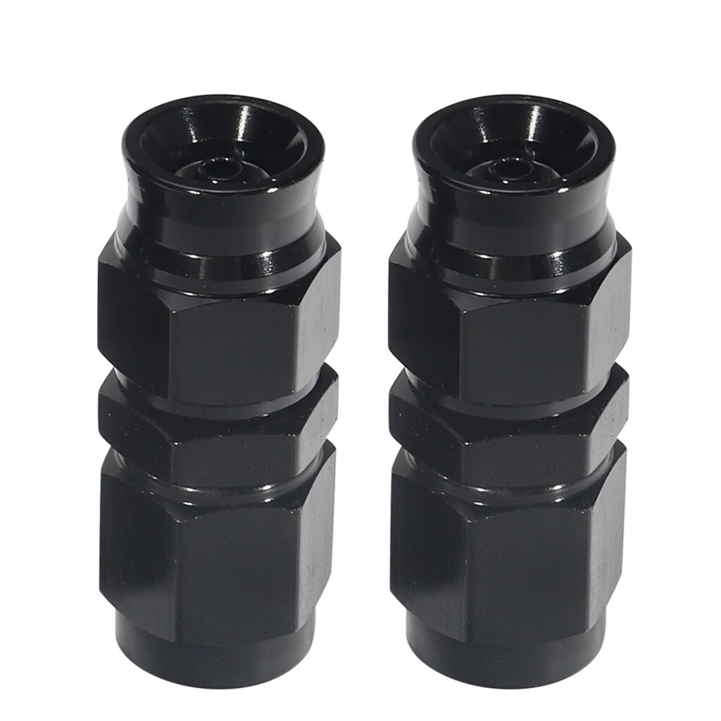 6AN Aluminum Straight Swivel Hose End Fitting for PTFE Reusable Fuel Lines AN6, 2PCS
