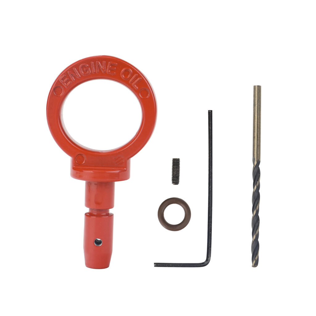Aluminum Oil Dipstick Pull Handle Engine Oil Level Dipstick Handle Compatible with Dodge Chrysler Jeep Models Universal Engine Oil Dipstick Handle w/Viton O Ring & Installation Kit Red