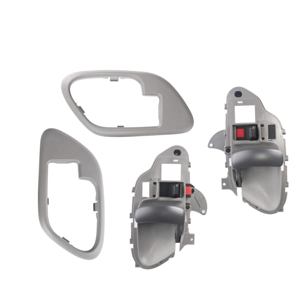Interior Door Handle w/ Bezel (Grey) Compatible with 1995-2000 Chevy GMC Truck C1500 C2500 C3500 K1500 K2500 K3500 Suburban Tahoe Yukon