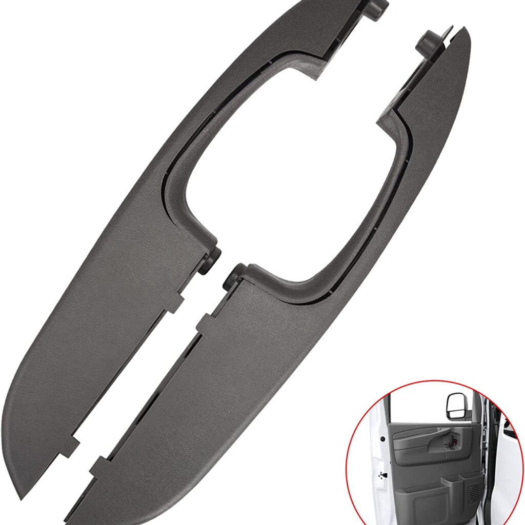 Interior Door Pull Handle Front Driver & Passenger Side Armrest Handle Compatible with 2003-2019 Chevrolet Express or GMC Savana 1500 2500 3500 Van (Gray)