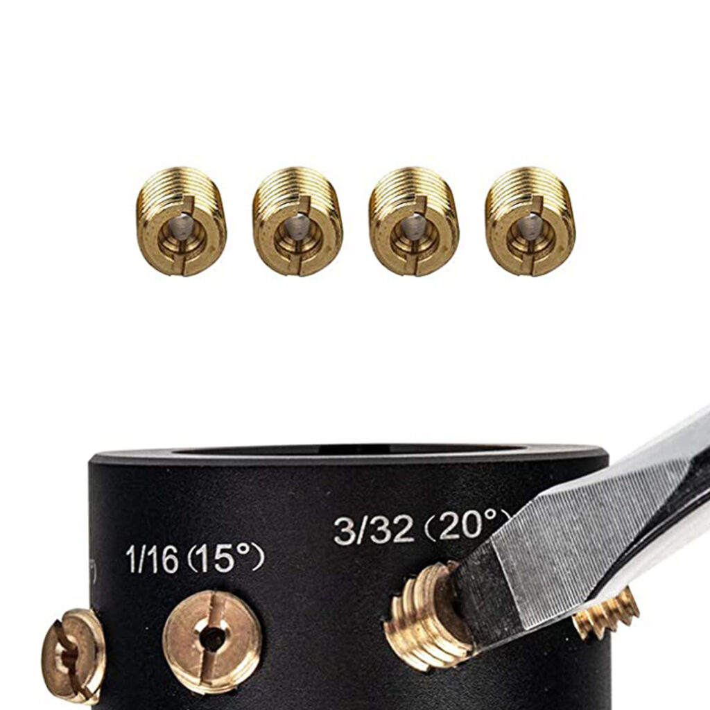 3mirrors Set of Tungsten Electrode Sharpener Cooper Screws - M8 Size - 0.040", 1/16", 3/32 ", 1/8"