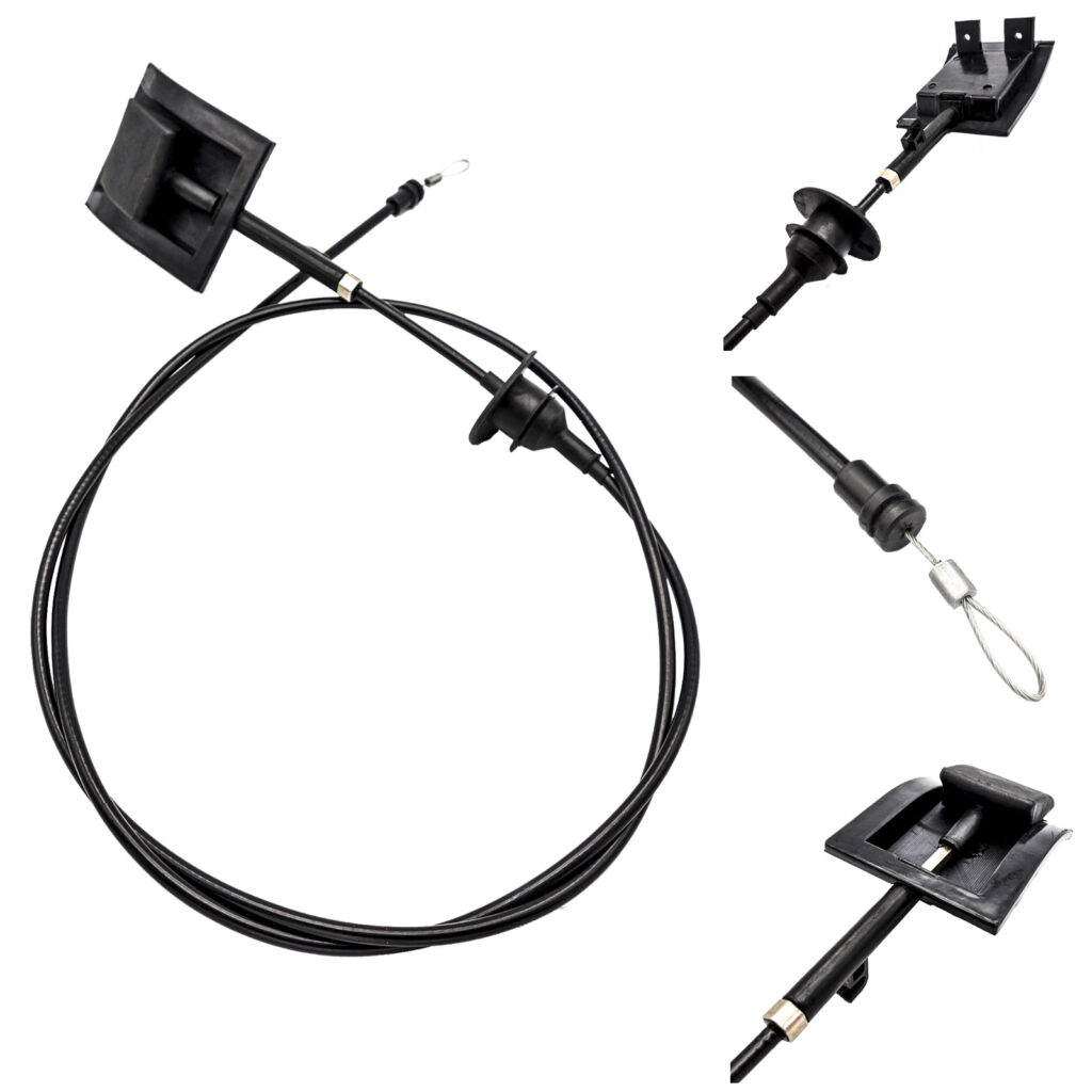 Hood Latch Release Cable & Handle Compatible with 1987-1997 Ford Super Duty F-150 F-250 F-350 F-Series F2TZ16916A 912-042
