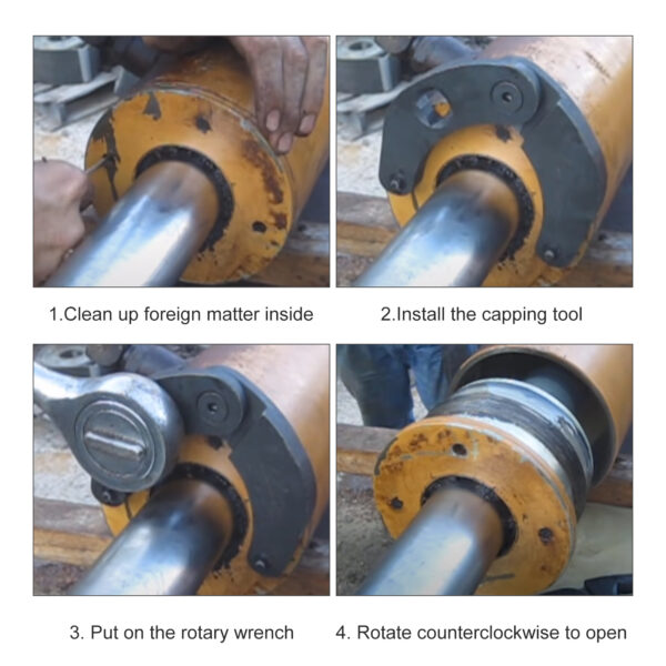 3mirrors 1266 & 7463 Small Adjustable Gland Nut Hand Wrench Tool Universal Spanner Fit for Hydraulic Cylinders Most Farm and Construction Equipment - Image 10